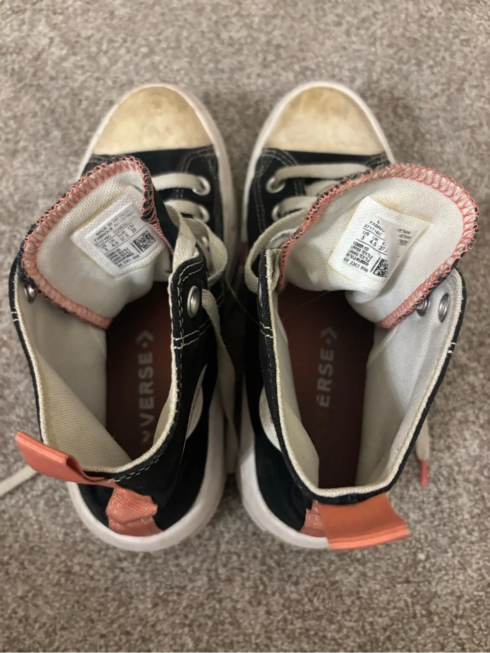 Women’s Black Canvas High-Top Sneakers with White Soles